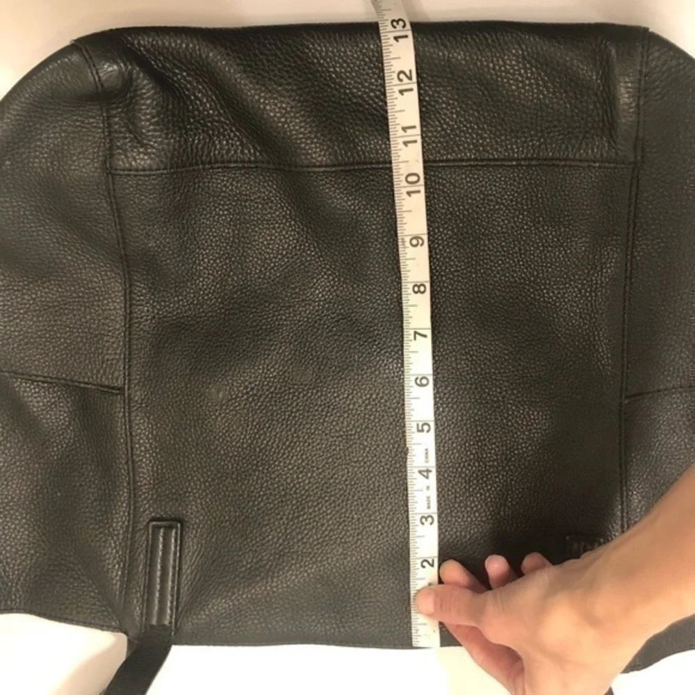 Michael kors black leather tassel tote bag